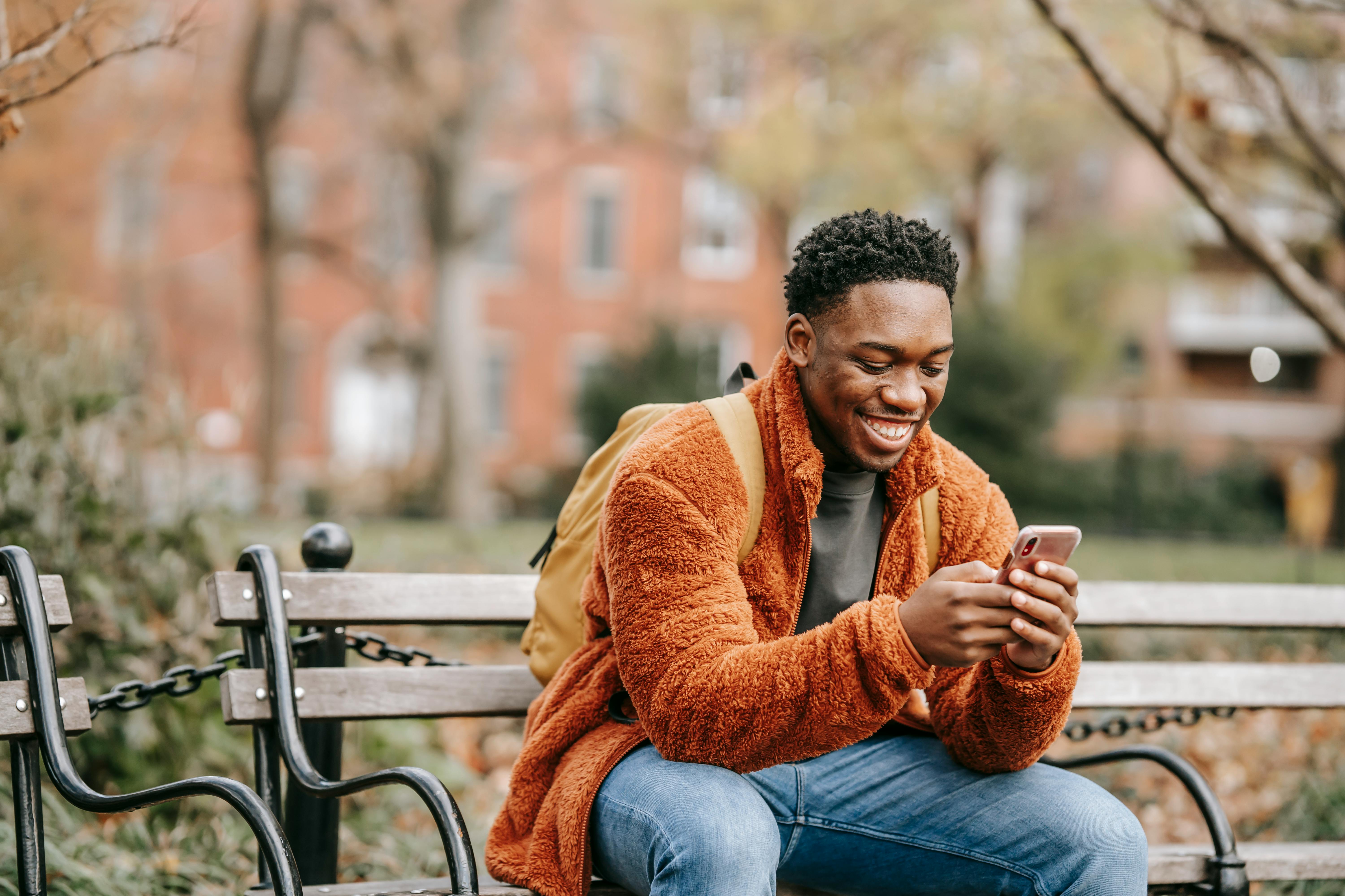 A man casually messaging his AI wellness companion